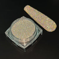 1Box Silver Reflective Nail Powder Color-Change Reflection Glitter Shinning Crystal Rhinestone Powder UV Gel Polish Chrome Dust