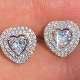 Brilliant Heart Cubic Zirconia Stud Earrings Jewelry