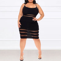 Plus Size Dress Retro Sexy Spaghetti Strap Club Party Bodycon Dress - Divine Diva Beauty