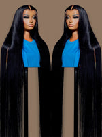 30 40 Inch Bone Straight Human Hair Lace Frontal Wigs Brazilian 13x4 13x6 Lace Front Human Hair Wigs  Pre Plucked 200%