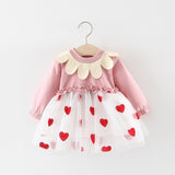 Cute  Stitching Dress Pure cotton Long Sleeve cartoon outfit bby