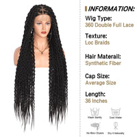 ***sale Full Lace Front Loc Braided Wigs With Baby Hair Triangle Knotless Dreadlock Braid Hair Synthetic Wig