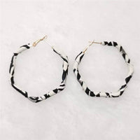 statement Vintage Pu Leather Big Hoop Earrings