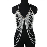 Pearl Body Chain Bra Adjustable Size Shawl Necklaces Collar Shoulder Fashion Tops Chain Necklaces Body Jewelry