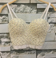 Plus Size avail Hand-made Pearls Jewel Diamond beading Bra