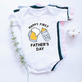 Happy 1st Father Day Daddy Print Newborn Baby onesie bby