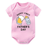 Happy 1st Father Day Daddy Print Newborn Baby onesie bby