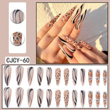 Extra Long Pointed French Wearable Armor White Rose Diamond Slim False Nails Tips Fake Nails Press On Nails Manicure