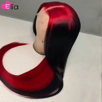 HD 13x6 Lace Frontal Wig Preplucked Brazilian Human Hair Wigs Straight Ombre Red Lace Wig 4x4 Lace Closure Wig