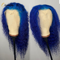 Blue Wig Water Wave Lace Front Wig Heat Resistant Fiber Hair Synthetic Hair Wigs - Divine Diva Beauty