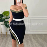 off Shoulder Sheath Sexy Slim Casual Evening Dress