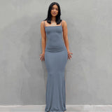 Satin Slip Sleeveless Backless Maxi Dress - Divine Diva Beauty