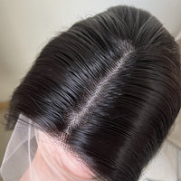 Lace Front Silk Base Free Part Natural Black Soft Straight Long Glueless Lace Front Wig High temperature With Baby Hair