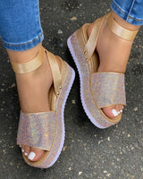 Rhinestones Wedge Sandals shoes