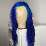Blue Wig Water Wave Lace Front Wig Heat Resistant Fiber Hair Synthetic Hair Wigs - Divine Diva Beauty