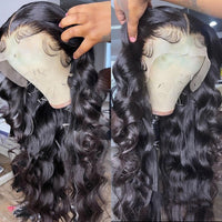 Body Wave Transparent Lace Front Human Hair Wigs Brazilian Water Wavy Lace Frontal Wig PrePlucked 4x4 Lace Closure Wig