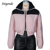 Padded Patchwork Puffer Parka Outwear