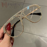 Rhinestone Oversized Sun Glasses