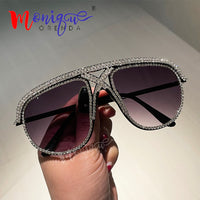 Rhinestone Oversized Sun Glasses