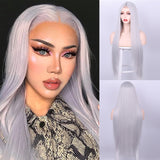 Synthetic Wigs Long Straight Highlights Wig Middle Part Brown Mixed Blonde Color Natural Looking - Divine Diva Beauty