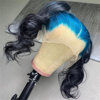 Black With Blue Wigs 613 Lace Front Wig Straight Wigs 13x4 HD Lace Front Blonde Human Hair Pre Plucked Bleached Knots