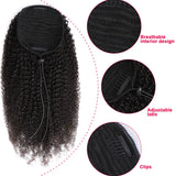 Curly Ponytail Clip In Hair Extensions Natural Hairpiece Brazilian Remy Drawstring Ponytail Human Hair