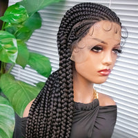 Braided Wigs Cornrow Box Braids Wig With Baby Hair Full Lace Wigs Synthetic Lace Front Wig Braid African