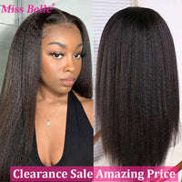 Kinky Straight Wig Lace Front Human Hair Wigs Glueless Lace Frontal Wigs 30 Inch Brazilian Yaki Straight Human Hair Wig