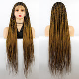 Braided Wigs Synthetic Full Lace Wig Braid African With Baby Hair Braided Lace Front Wigs 34 inches