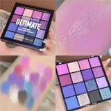 16 Colors Ultimate Shadow Palette Matte Glitter Purple Eyeshadow Palette Neon Powder Pigments Cosmetics