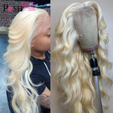 8 - 34 inch 613 Honey Blonde Color Lace Front Human Hair Wig Remy Brazilian Body Wave Hair 1B 613 Ombre Lace Wig - Divine Diva Beauty