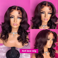 250% Density 13x6 Body Wave Lace Frontal Bob Wig 13x4 Human Hair Wigs Remy Short Water Wave 4x4 Bob T Part Closure Wig