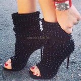 Spikes Gold Rivets Studs Ankle Boots