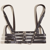 Harness Waist Belts Handmade Faux Leather Harness Straps Adjustable Belt With Chain