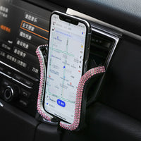 Universal Car Phone Holder with Bing Crystal Rhinestone Car Air Vent Mount Clip Cell Phone Holder for iPhone Samsung Car Holder - Divine Diva Beauty