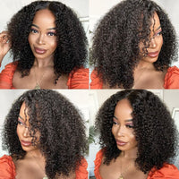 Virgin Mongolian Afro Kinky Curly Wig Natural 1B Lace Front Human Hair Wigs For Black Women Pre Plucked 150 Density Remy Wigs - Divine Diva Beauty