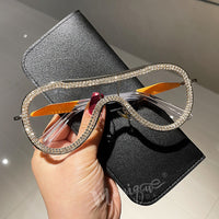 Vintage Blue Light Eyeglasss Luxury Rhinestone Eyewear