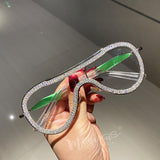 Vintage Blue Light Eyeglasss Luxury Rhinestone Eyewear