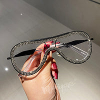 Vintage Blue Light Eyeglasss Luxury Rhinestone Eyewear