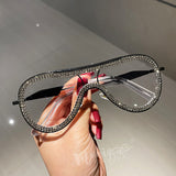 Vintage Blue Light Eyeglasss Luxury Rhinestone Eyewear