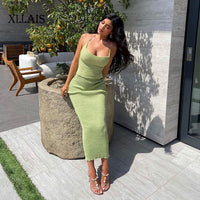 Ribbed Knitted Dress Sets Sexy Backless Crop Top And Skirt Bodycon 2 Piece