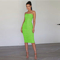 Tube Dress Women Runched Long Bandage Dress - Divine Diva Beauty