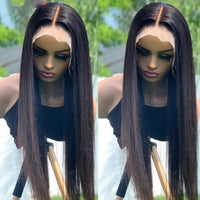 250 density Straight Lace Front Wig Brazilian Bone Straight Human Hair 13x4 Lace Frontal Wigs Pre Plucked 4x4 Closure Wig