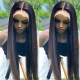250 density Straight Lace Front Wig Brazilian Bone Straight Human Hair 13x4 Lace Frontal Wigs Pre Plucked 4x4 Closure Wig