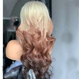 Blonde Highlight HD Transparent Lace Front Wig Body Wave 613 Colored Lace Front Human Hair Wig Remy Wigs