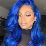 Blue Lace Front Wigs Body Wave Wig Pre-Plucked Remy Hair Human Hair Wigs with Baby Hair