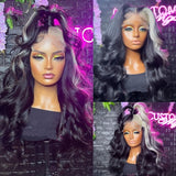 Body Wave HD Lace Frontal Wig Ash Blonde Loose Wave Lace Front Wig Black White Highlight Colored Human Hair Wigs 180