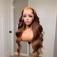 Body Wave Brown Ginger Red Color 4x4 Closure Frontal 13X4 Invisible Glueless Lace Front Human Hair Wig Preplucked Hairline