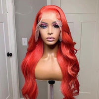 Body Wave Brown Ginger Red Color 4x4 Closure Frontal 13X4 Invisible Glueless Lace Front Human Hair Wig Preplucked Hairline