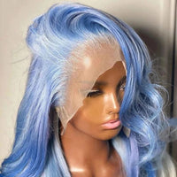 Blue Wig 13x4 Body Wave Lace Front Wig Transparent 99J Lace Frontal Wig  Brazilian Remy Colored Human Hair Wigs